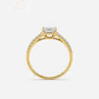 エメラルドカット パヴェバンド ラボグロウンダイヤモンドリング 1ct〜（2）