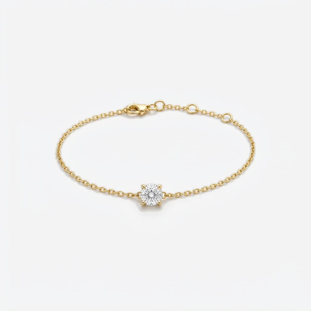 ラウンド ソリティア ラボグロウンダイヤモンドブレスレット 0.5ct〜（1）