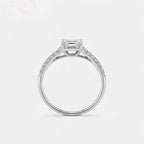 エメラルドカット パヴェバンド ラボグロウンダイヤモンドリング 1ct〜（4）