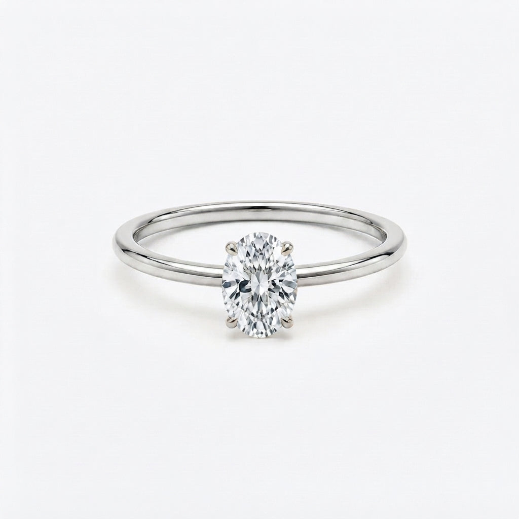 オーバル ソリティア ラボグロウンダイヤモンドリング 0.5ct〜（3）
