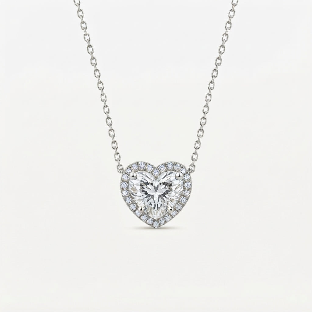 ハート ヘイロー ラボグロウンダイヤモンドペンダント 1ct（1）