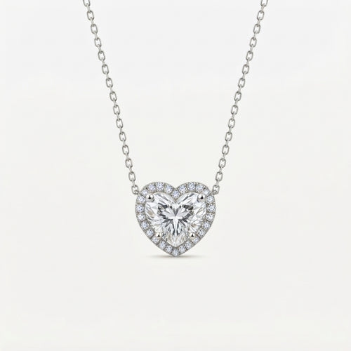 ハート ヘイロー ラボグロウンダイヤモンドペンダント 1ct（1）