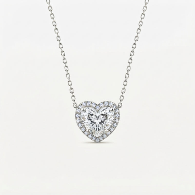 K14 HEART HALO PENDANT (IGI)