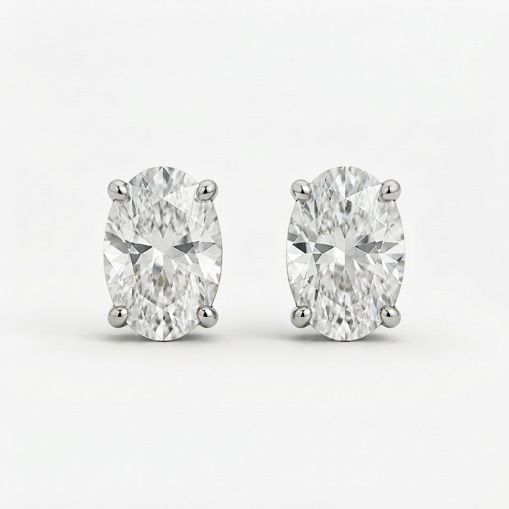 オーバル スタッド ラボグロウンダイヤモンドピアス 0.5ct×2〜（2）
