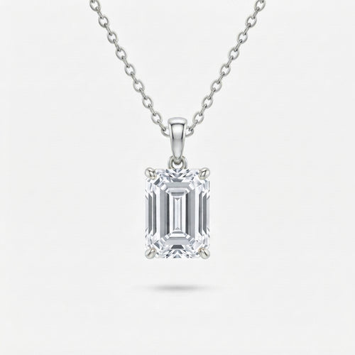 エメラルドカット ソリティア ラボグロウンダイヤモンドペンダント 1ct〜（2）