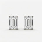 エメラルドカット スタッド ラボグロウンダイヤモンドピアス 1ct×2〜（2）