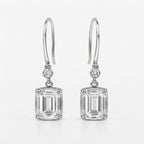 エメラルドカット ドロップ ラボグロウンダイヤモンドピアス 1ct×2〜（2）