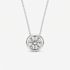 ラウンド 覆輪スルー ラボグロウンダイヤモンドペンダント 0.5ct〜（2）