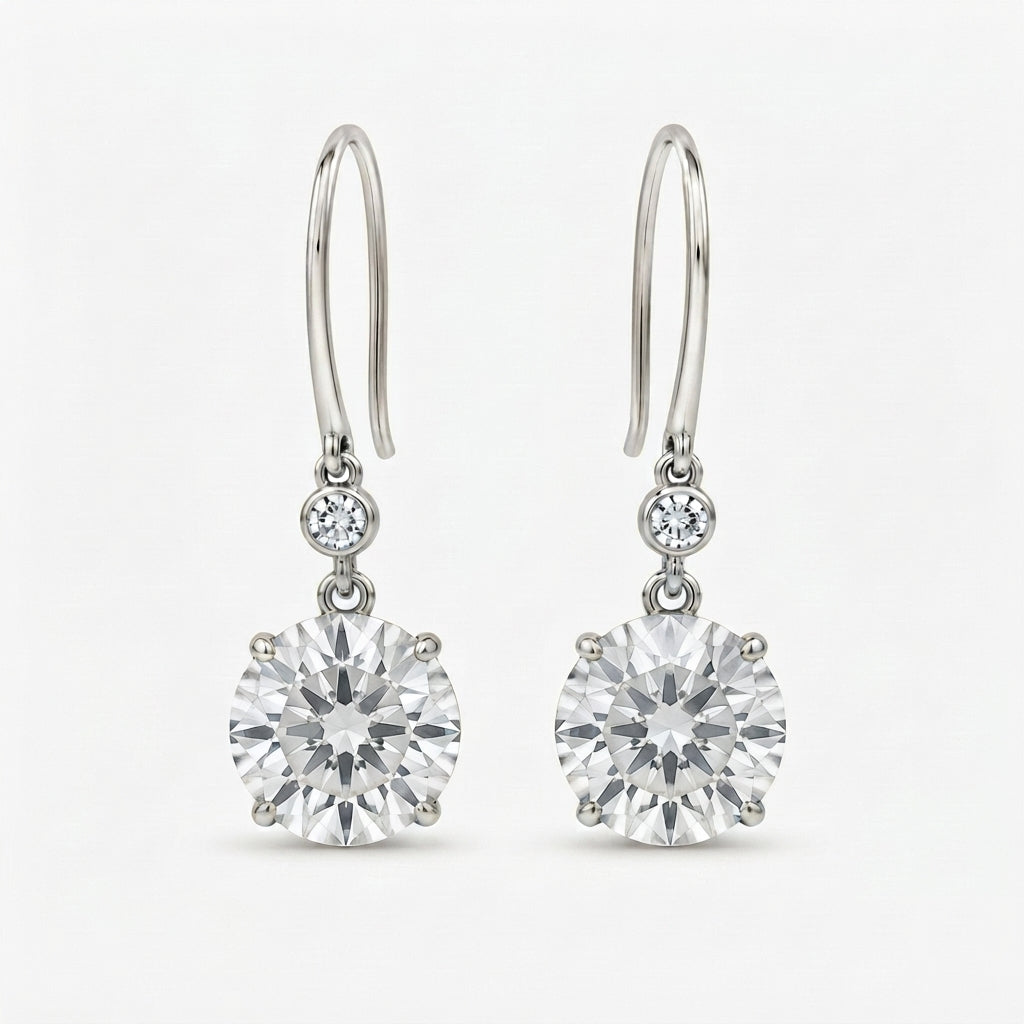 ラウンド ドロップ ラボグロウンダイヤモンドピアス 1ct×2〜（1）