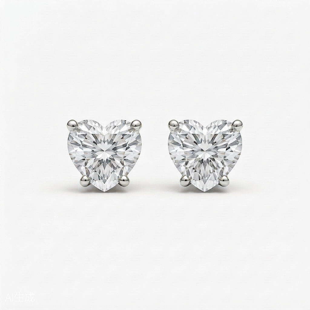 ハート スタッド ラボグロウンダイヤモンドピアス 0.5ct×2〜（2）
