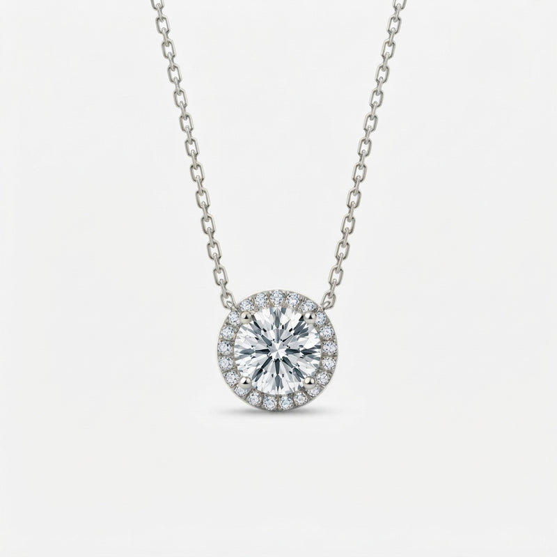 K14 ROUND HALO PENDANT（IGI）
