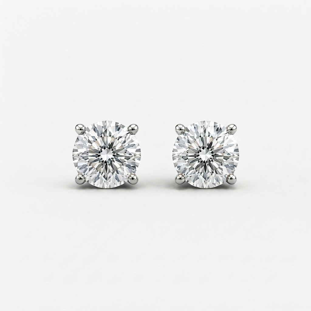 ラウンド スタッド ラボグロウンダイヤモンドピアス 0.5ct×2〜（2）