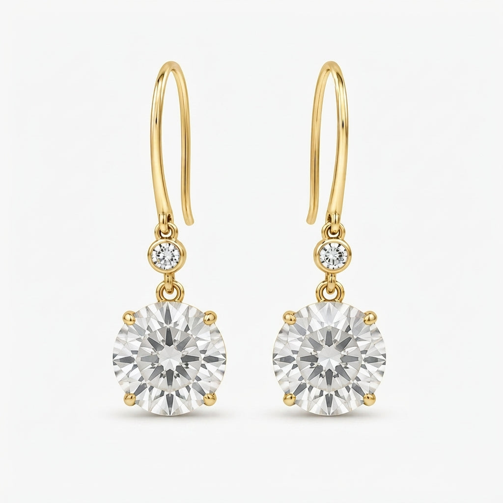 ラウンド ドロップ ラボグロウンダイヤモンドピアス 1ct×2〜（2）