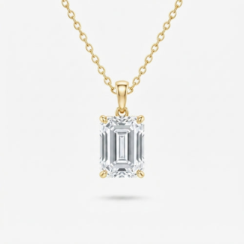 エメラルドカット ソリティア ラボグロウンダイヤモンドペンダント 1ct〜（1）