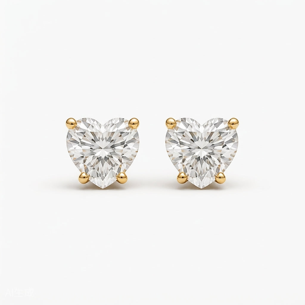 ハート スタッド ラボグロウンダイヤモンドピアス 0.5ct×2〜（1）