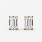 エメラルドカット スタッド ラボグロウンダイヤモンドピアス 1ct×2〜（1）