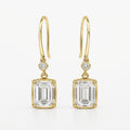 エメラルドカット ドロップ ラボグロウンダイヤモンドピアス 1ct×2〜（1）