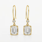 エメラルドカット ドロップ ラボグロウンダイヤモンドピアス 1ct×2〜（1）