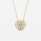 ラウンド 覆輪スルー ラボグロウンダイヤモンドペンダント 0.5ct〜（1）