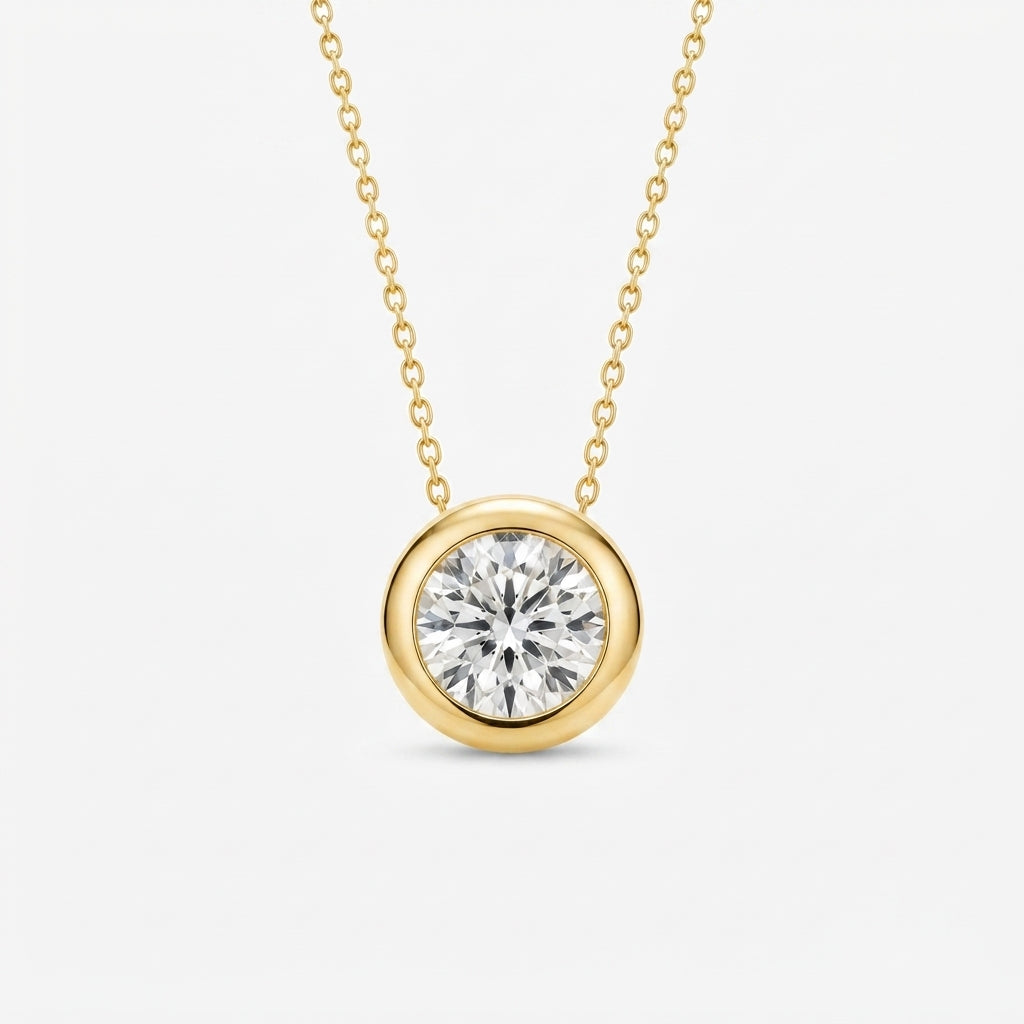 ラウンド 覆輪スルー ラボグロウンダイヤモンドペンダント 0.5ct〜（1）