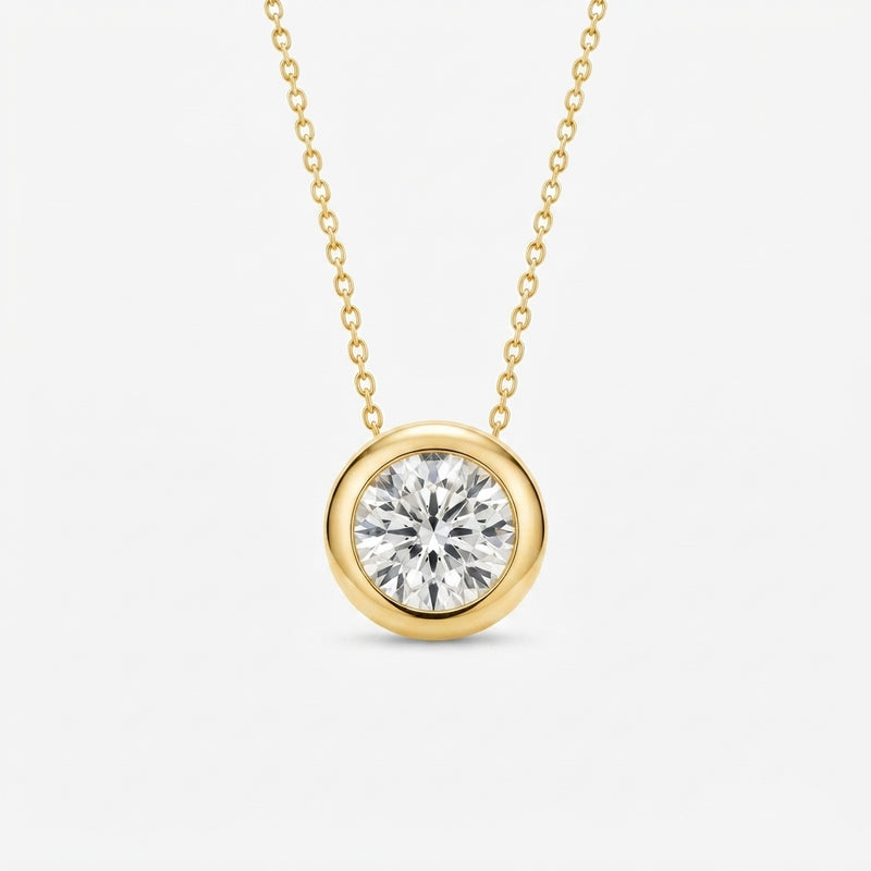 K14 ROUND BEZEL PENDANT (IGI)
