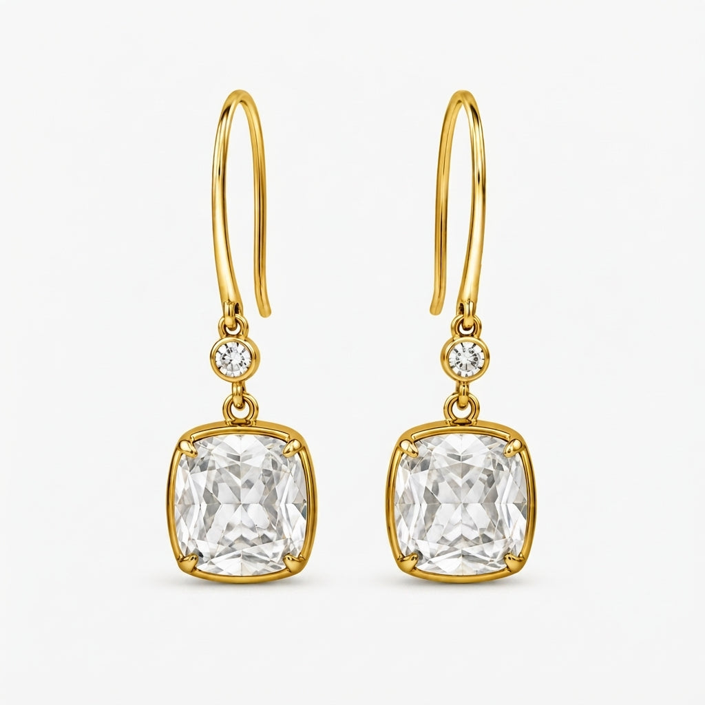 クッション ドロップ ラボグロウンダイヤモンドピアス 1ct×2〜（1）