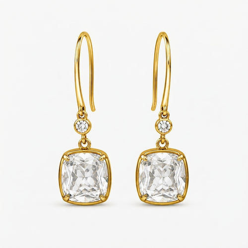 クッション ドロップ ラボグロウンダイヤモンドピアス 1ct×2〜（1）