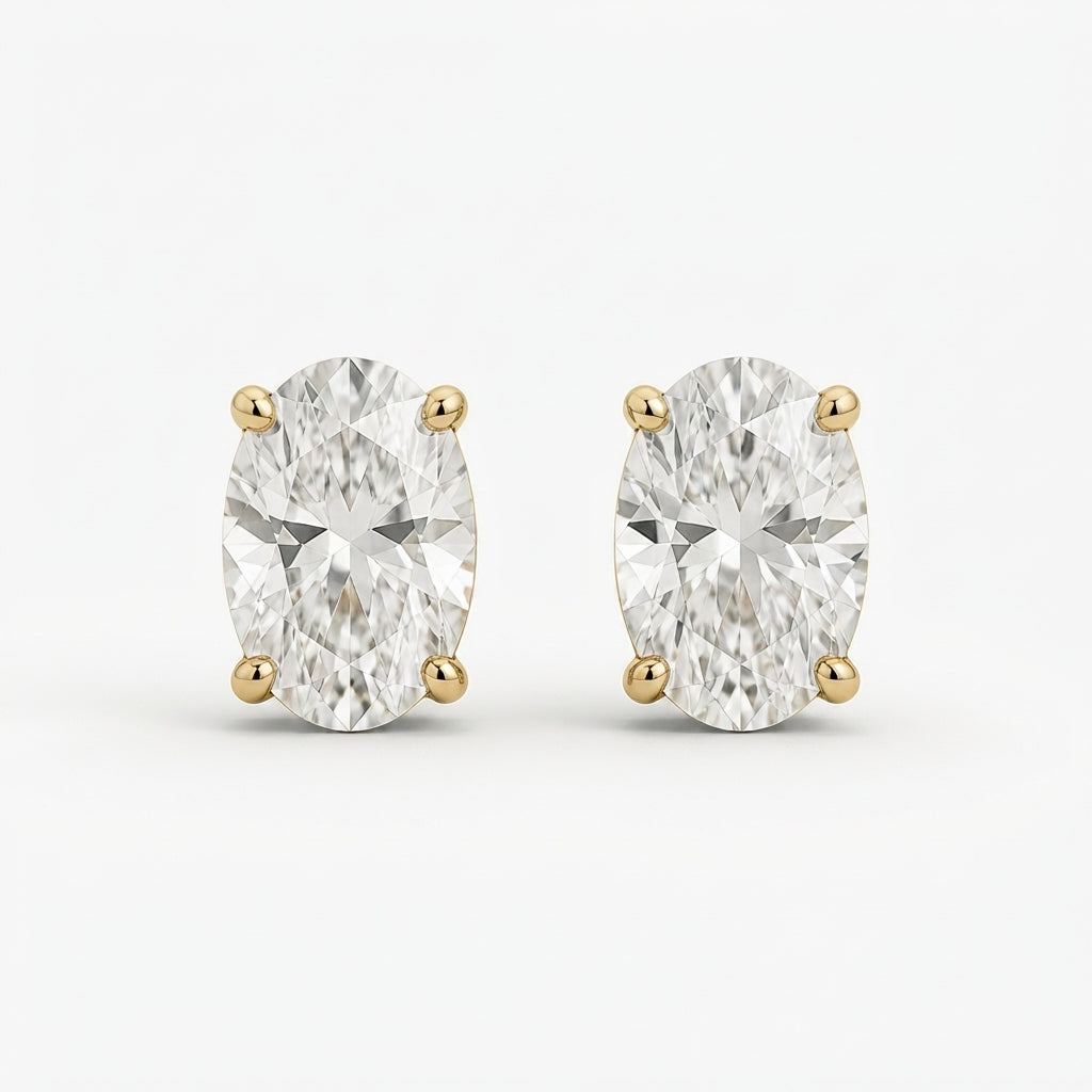 オーバル スタッド ラボグロウンダイヤモンドピアス 0.5ct×2〜（1）