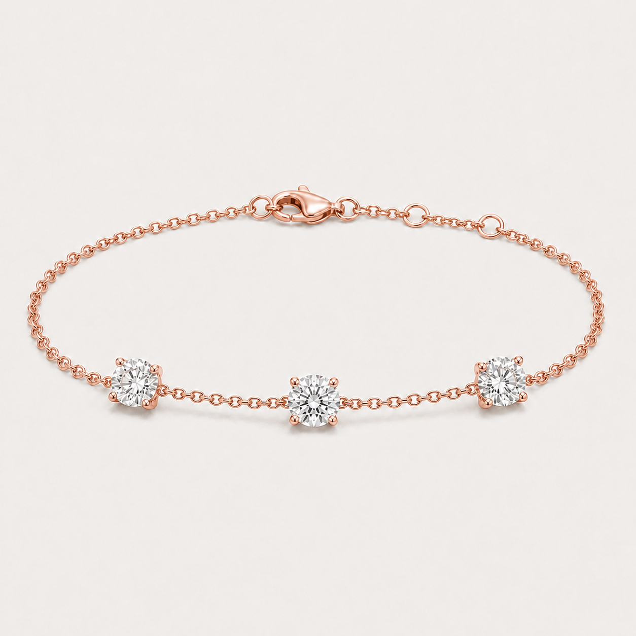 K14 3-Stone Bracelet | 1.5ct