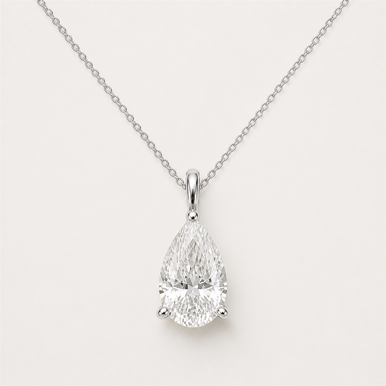 Pear Solitaire Diamond Pendant Top | K14/K18 , 1.0ct～2.0ct