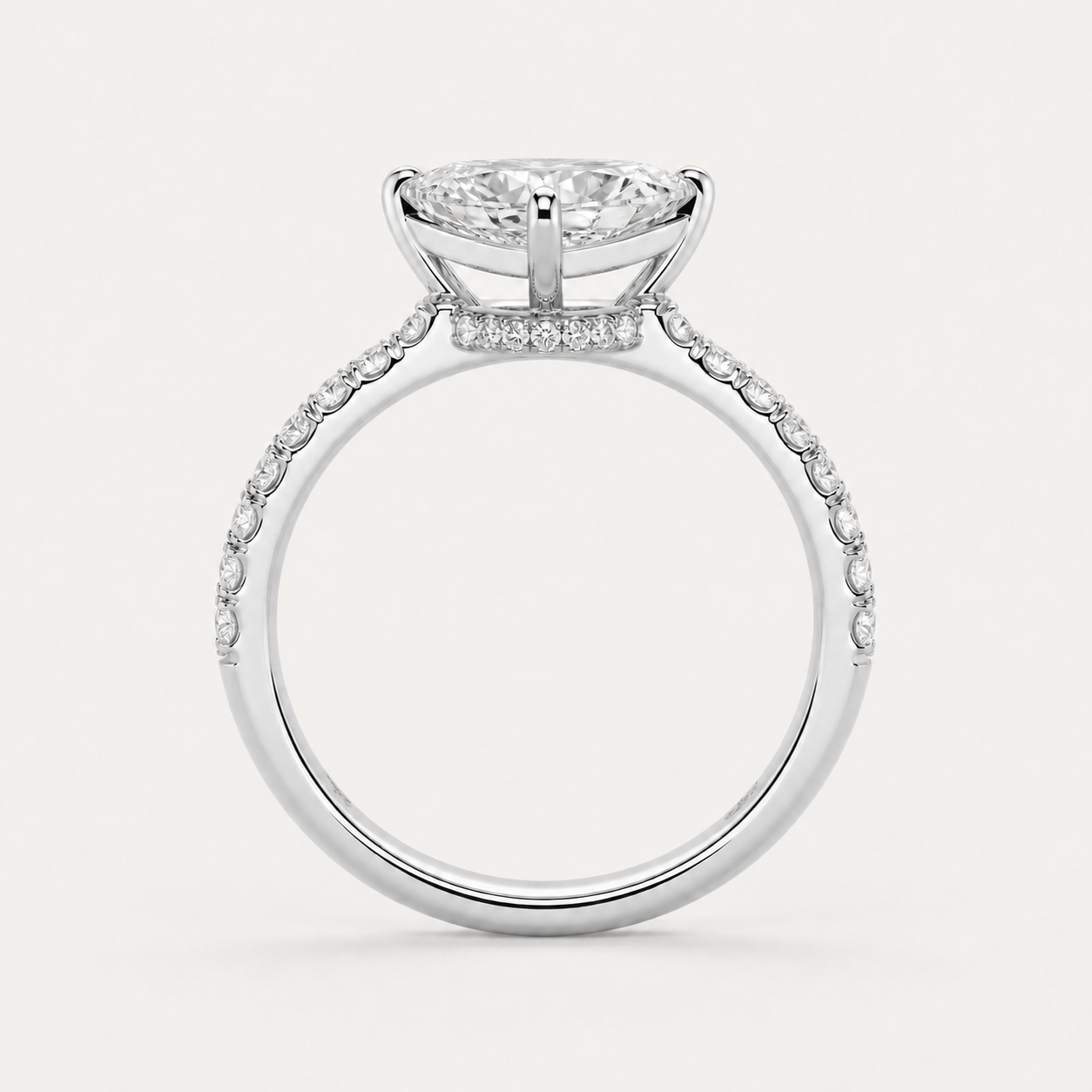BRILLIANCE Pear Hidden Halo Pavé Ring | K14/K18,1.0ct～2.0ct