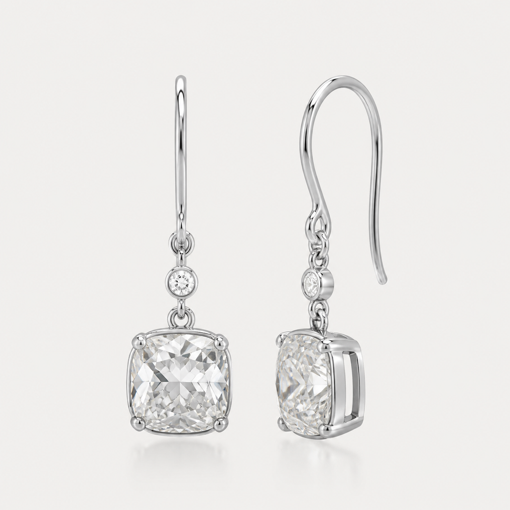 Classic Cushion Drop Earrings | K14/K18