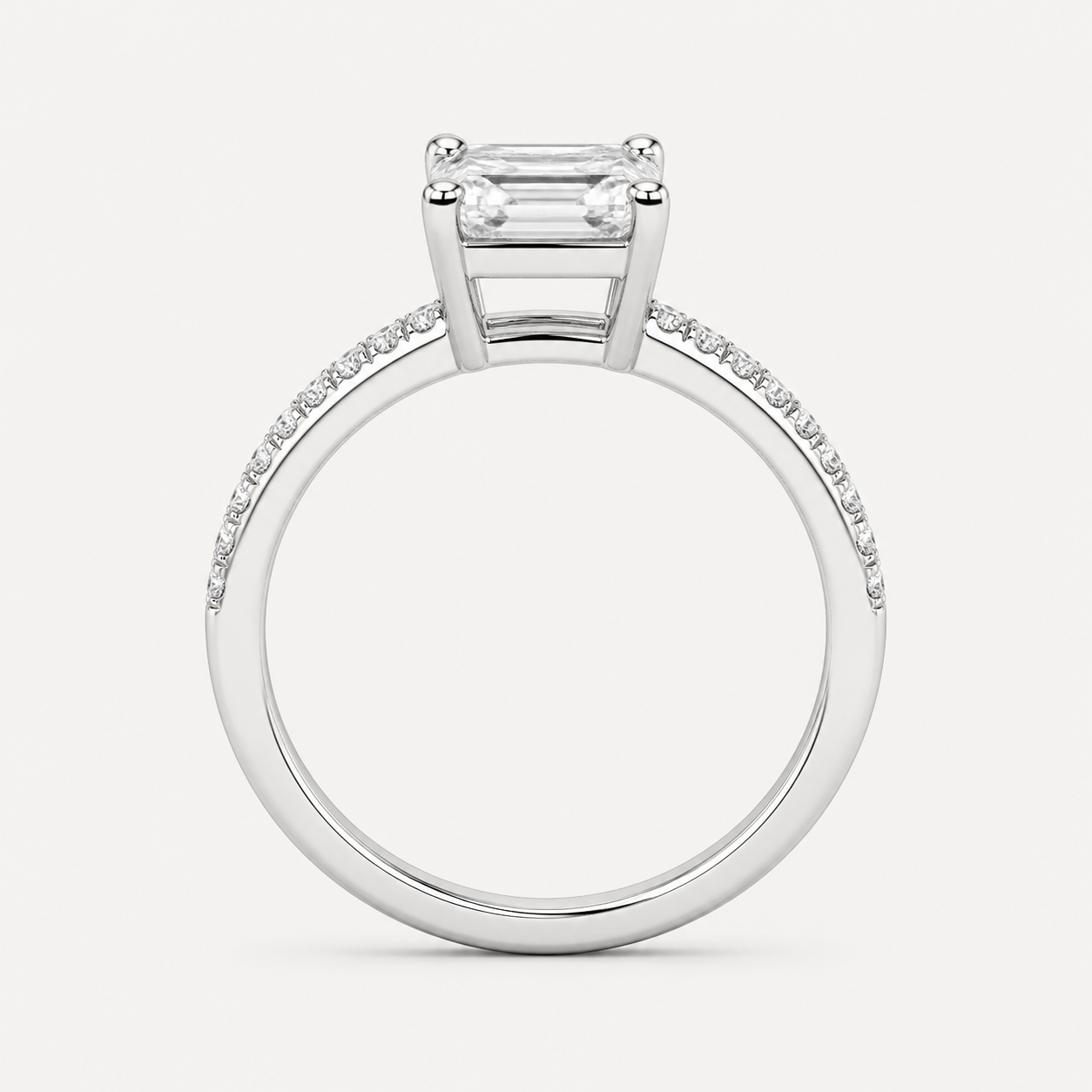 BRILLIANCE Emerald Pavé Solitaire Ring | K14/K18,1.0ct～2.0ct