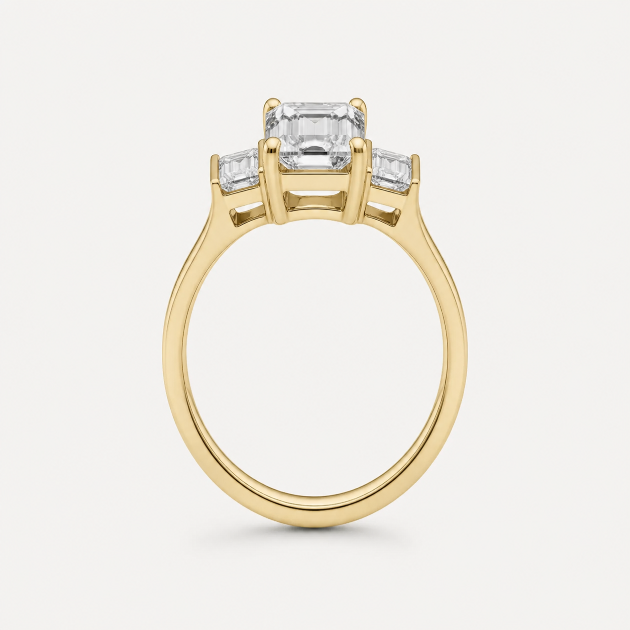 THREE Emerald Three-Stone Baguette Ring | K14/K18, 1.0ct～2.0ct