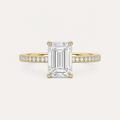 BRILLIANCE Emerald Pavé Solitaire Ring | K14/K18,1.0ct～2.0ct