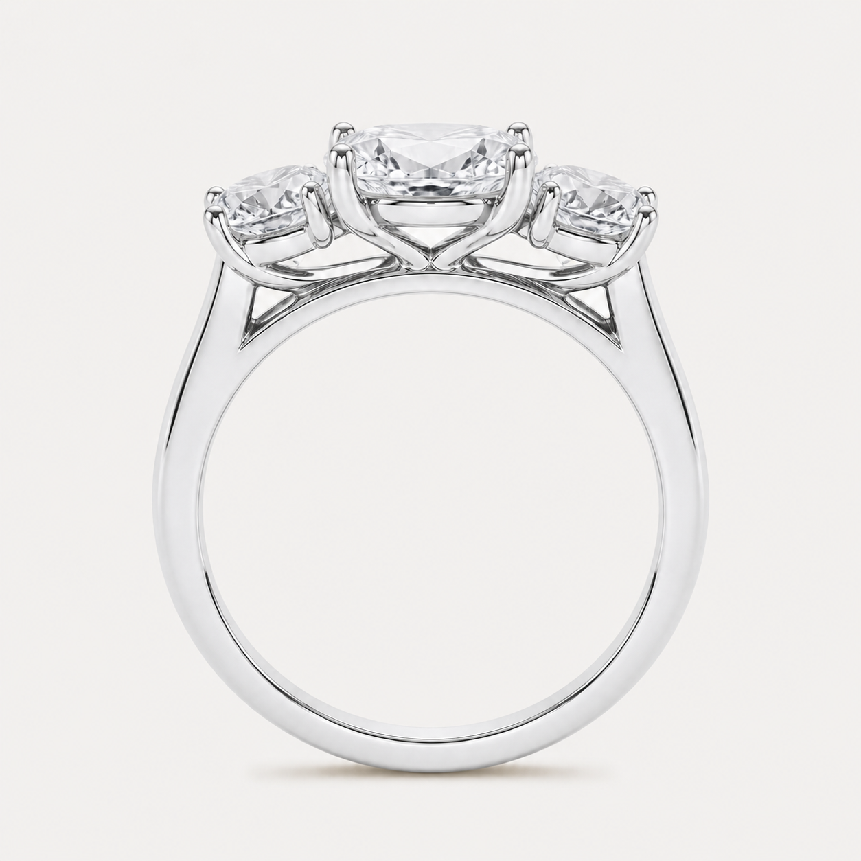 THREE Oval Three-Stone Ring | K14/K18, 1.0ct～2.0ct