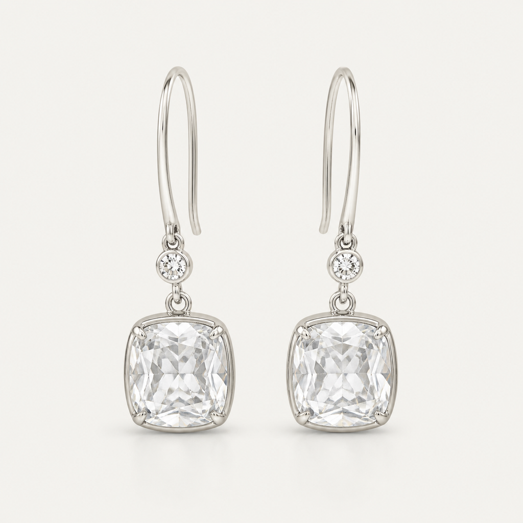 Classic Cushion Drop Earrings | K14/K18