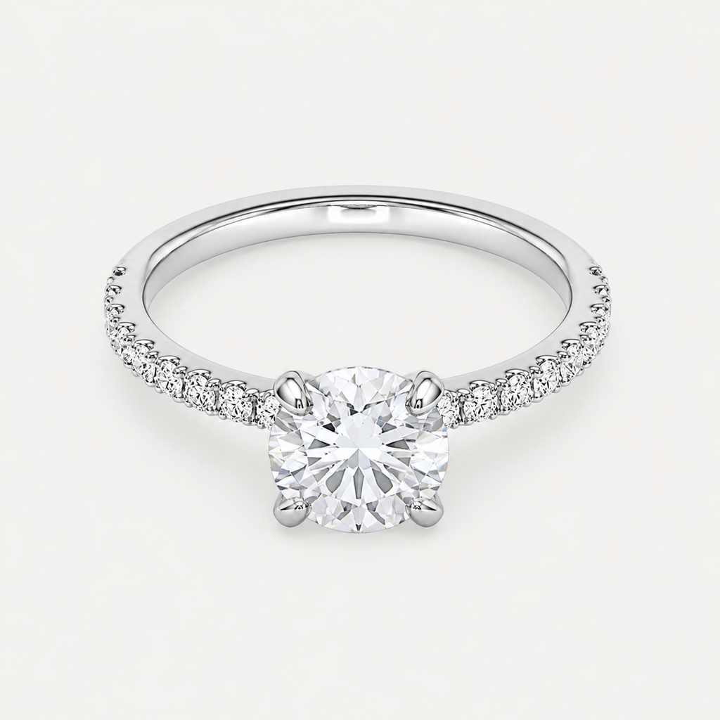 BRILLIANCE Round Pavé Ring | K14/K18,1.0ct～2.0ct