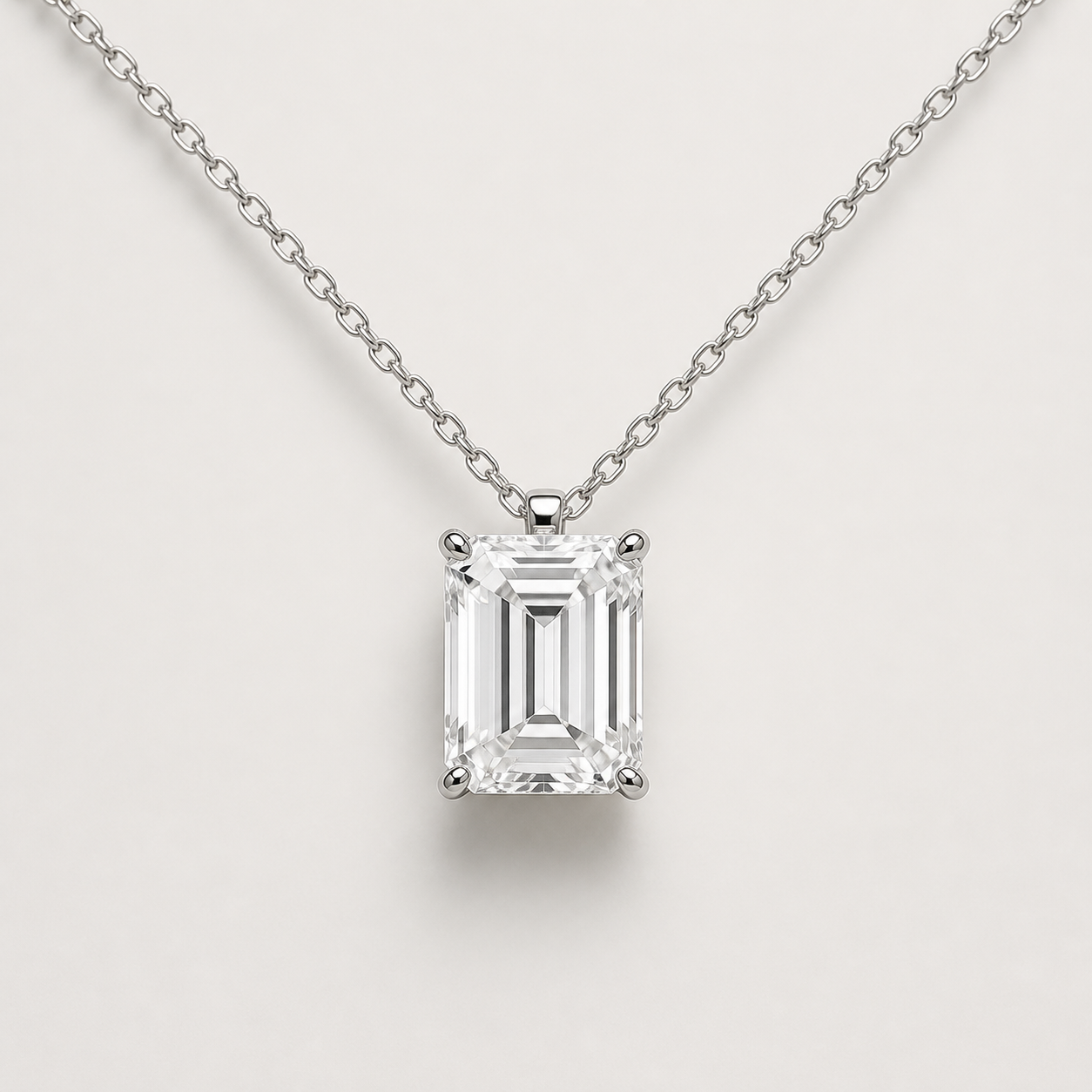 Emerald Solitaire Diamond Pendant Top | K14/K18 , 1.0ct～2.0ct