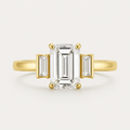 THREE Emerald Three-Stone Baguette Ring | K14/K18, 1.0ct～2.0ct