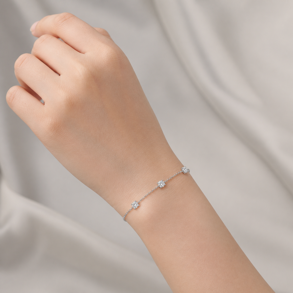 K14 3-Stone Bracelet | 1.5ct