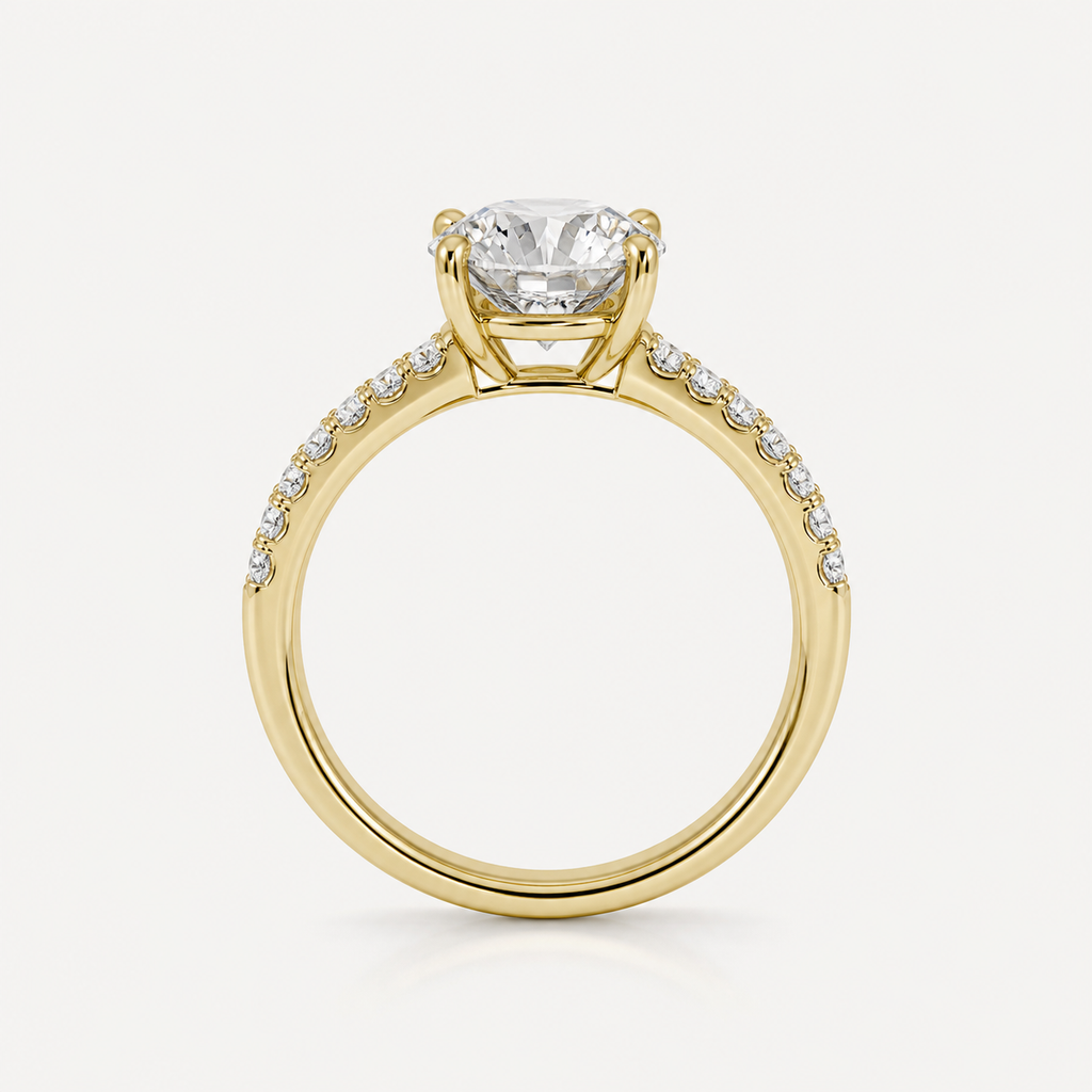 BRILLIANCE Round Pavé Ring | K14/K18,1.0ct～2.0ct