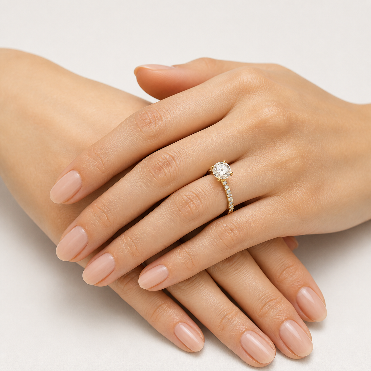 BRILLIANCE Round Pavé Ring | K14/K18,1.0ct～2.0ct