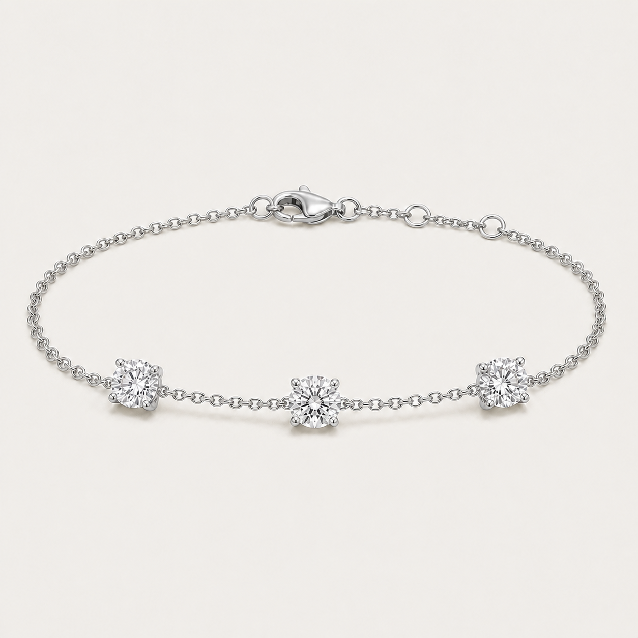K14 3-Stone Bracelet | 1.5ct