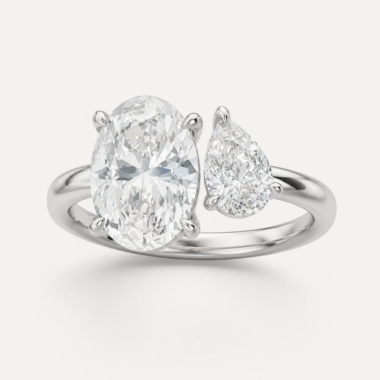 DUO Oval Pear Toi et Moi Ring | K14/K18, 1.0ct+1.5ct