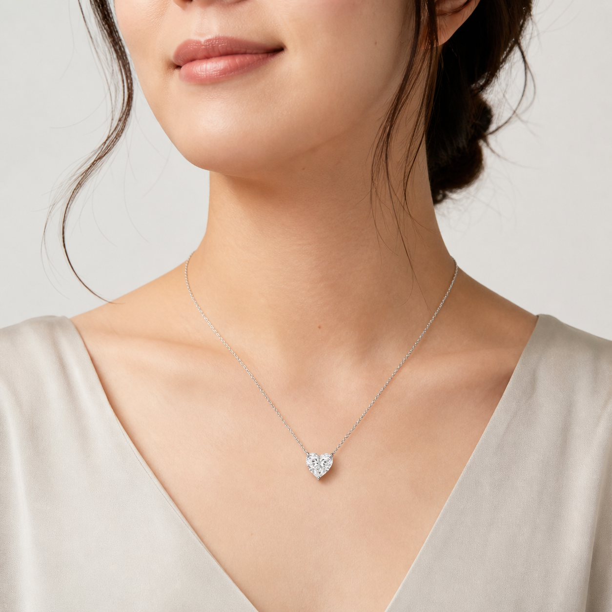 Heart Solitaire Diamond Pendant Top | K14/K18 , 1.0ct～2.0ct
