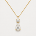 Duo Round & Pear Diamond Pendant Top | K14/K18 , 1.3ct～2.3ct