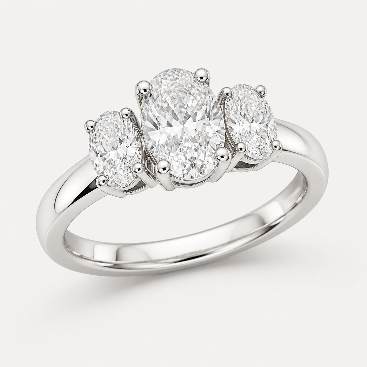 THREE Oval Three-Stone Ring | K14/K18, 1.0ct～2.0ct