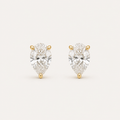 Pear Diamond Stud Earrings | K14/K18 , 1.0ct～4.0ct