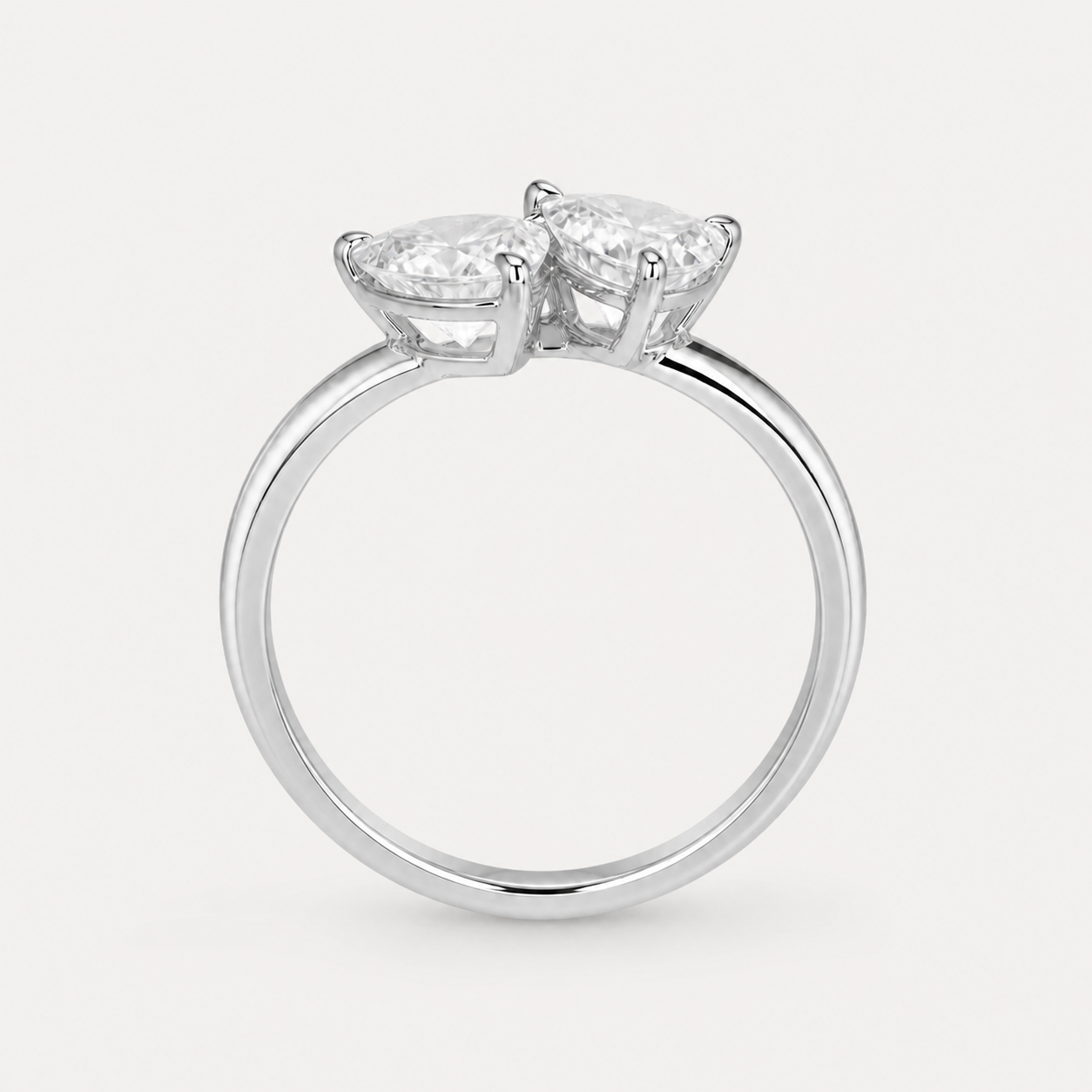 DUO Pear Toi et Moi Ring | K14/K18, 1.0ct×2